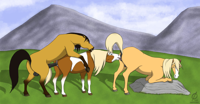 the stallion cimarron spirit rain of Wagaya no liliana-san the animation